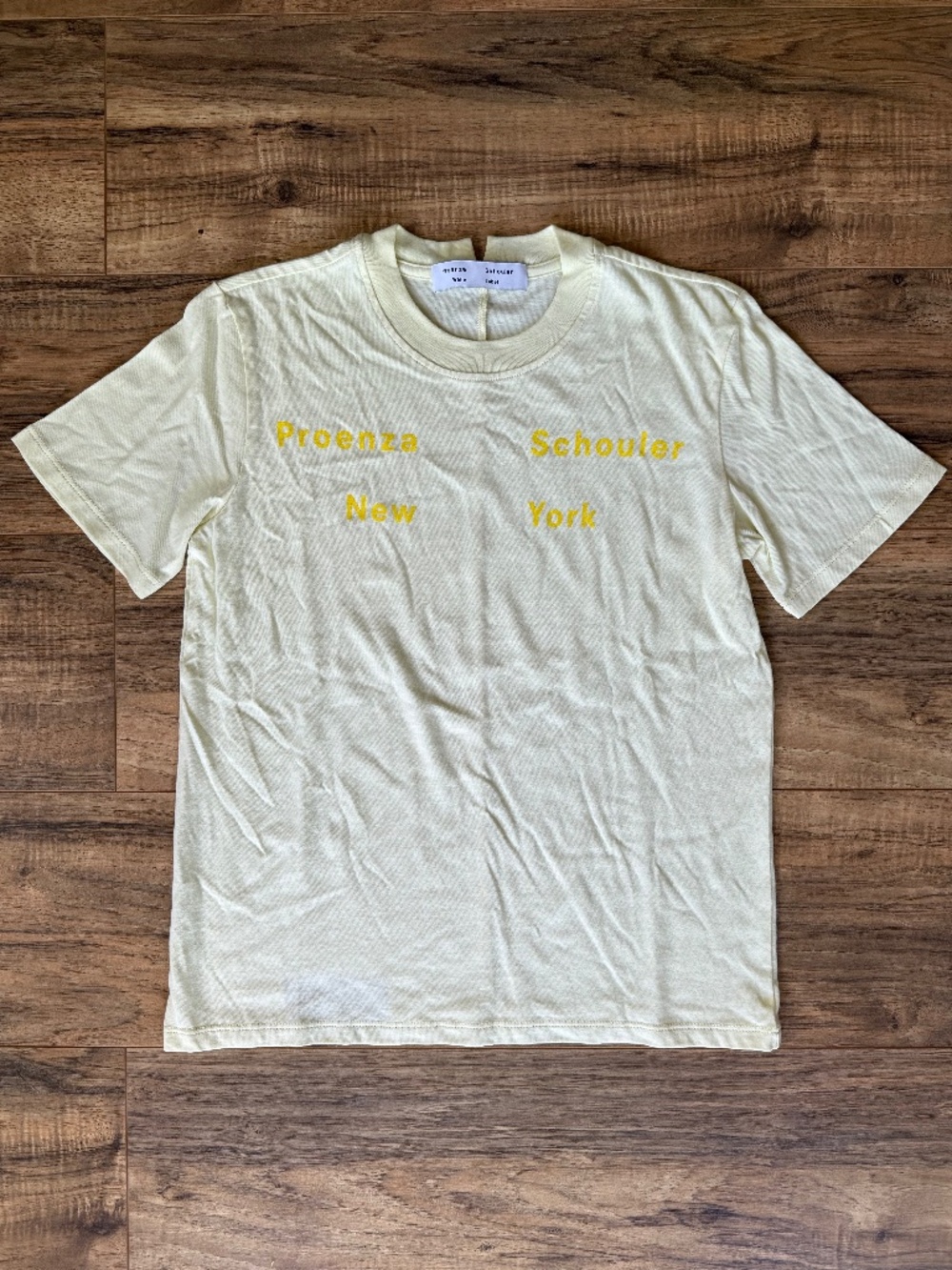 Flaw Proenza Schouler White Label Logo Yellow T-Shirt